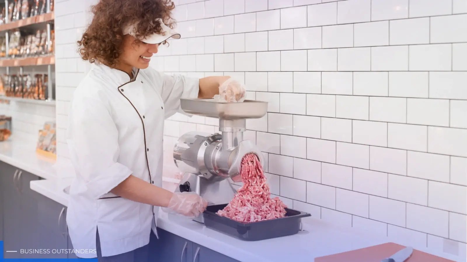 Commercial mixer grinders used in modern meat processing facility for mixing and grinding meat efficiently