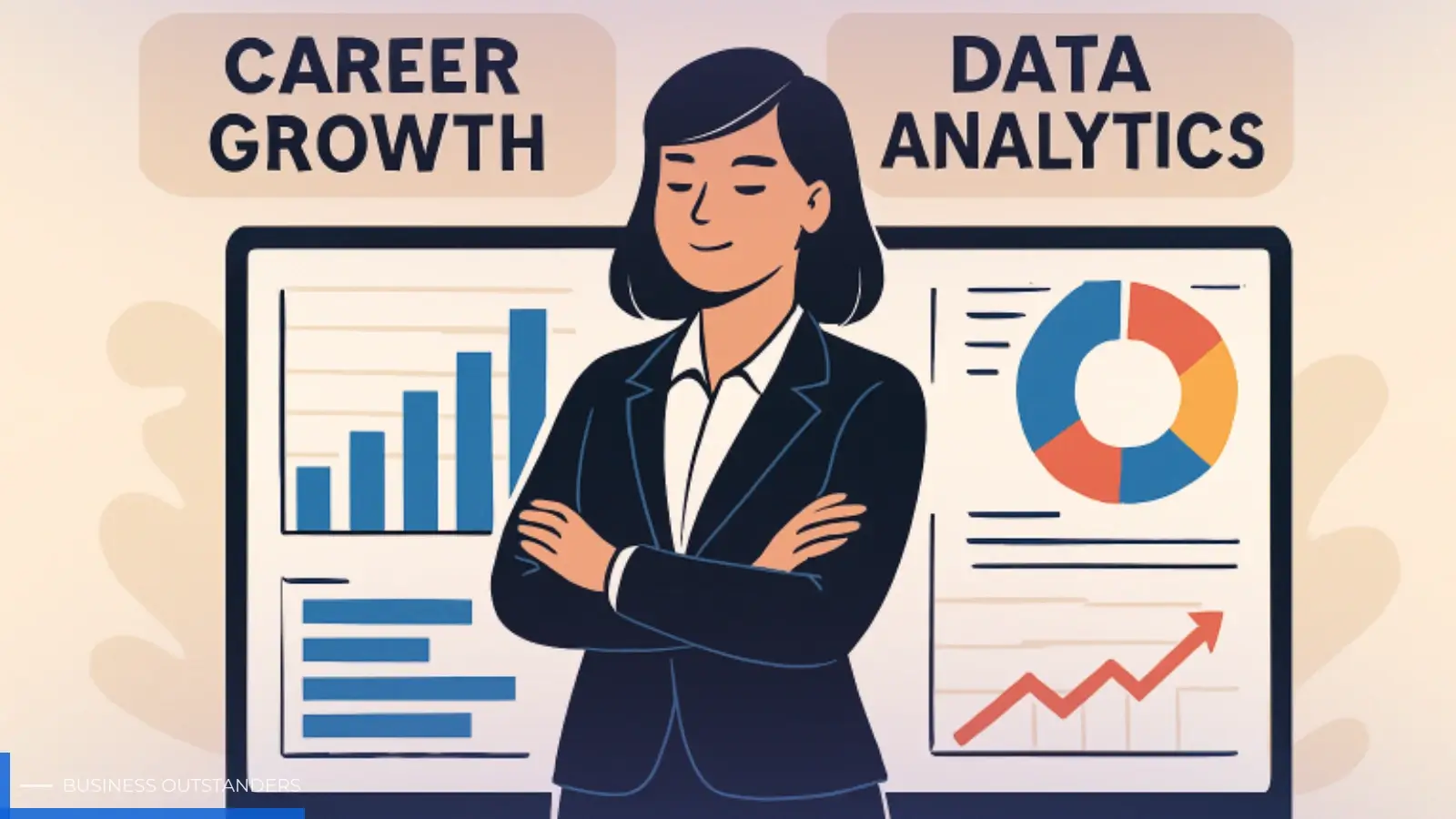 Data analytics professional analyzing complex data visualizations on multiple computer screens