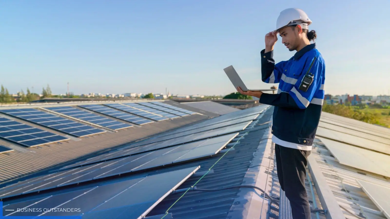 Commercial solar panels installed on an Australian industrial facility roof during daylight hours