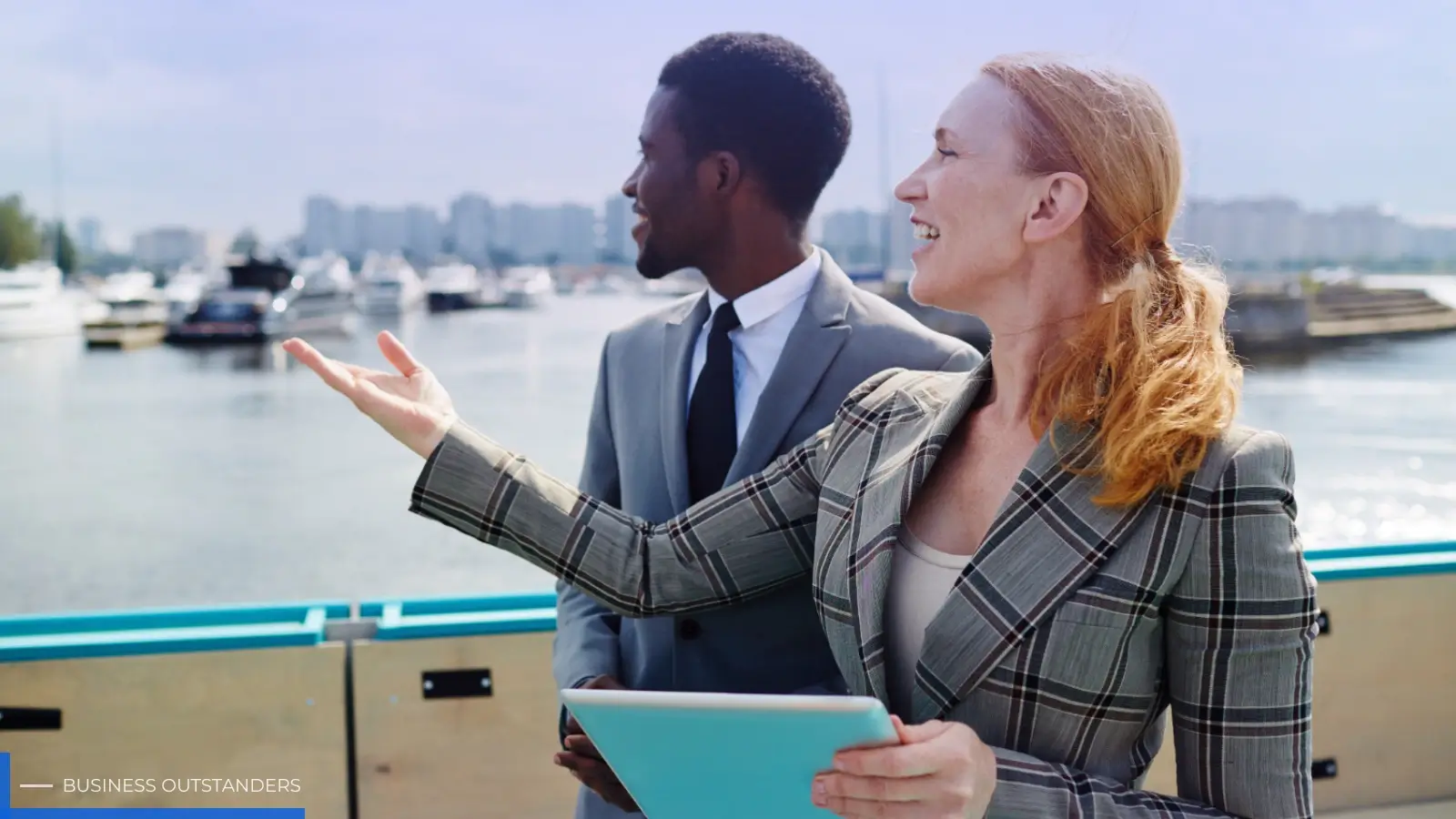 Maritime shipowner reviewing crew retention strategies with seafarers on a vessel deck