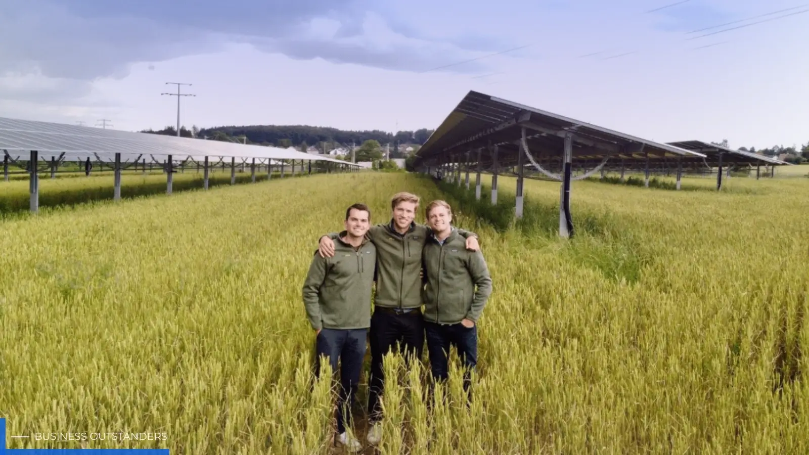 Agri-photovoltaic solar panels installed over farmland in southern Germany by Feldwerke