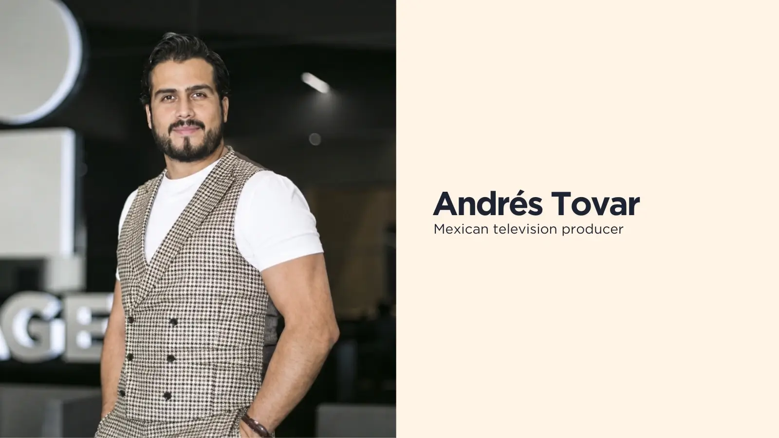 Andrés Tovar Mexican television producer with Maite Perroni at public event