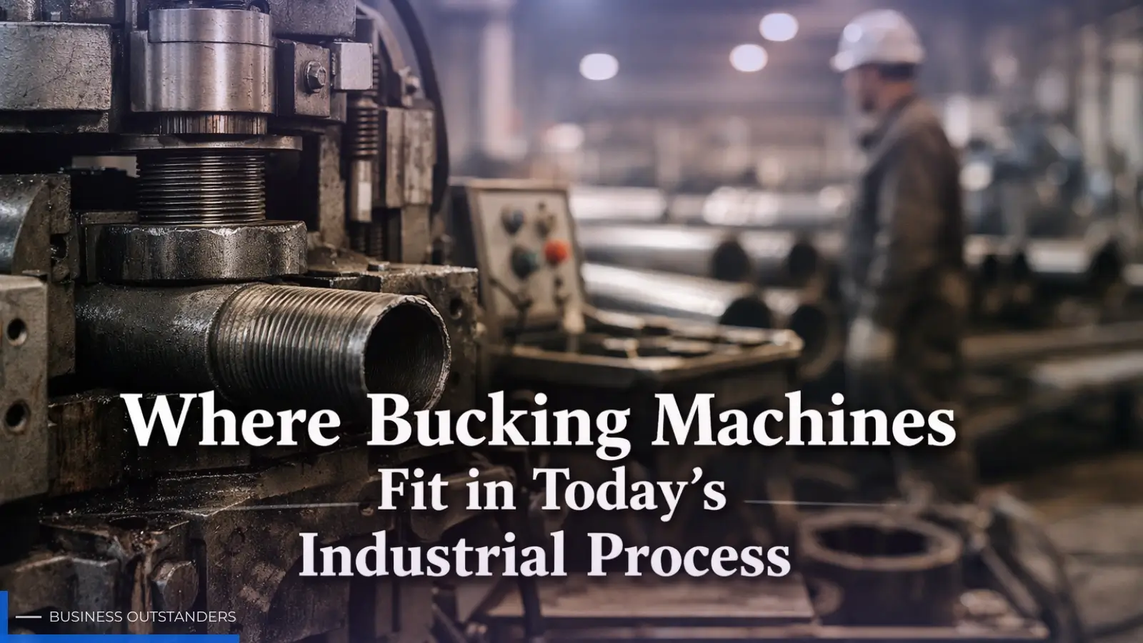 Bucking machine performing connection work in an industrial facility to support workflow efficiency