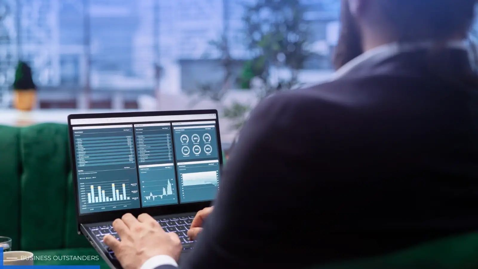 Executive reviewing IT infrastructure dashboard identifying bottlenecks limiting business scalability