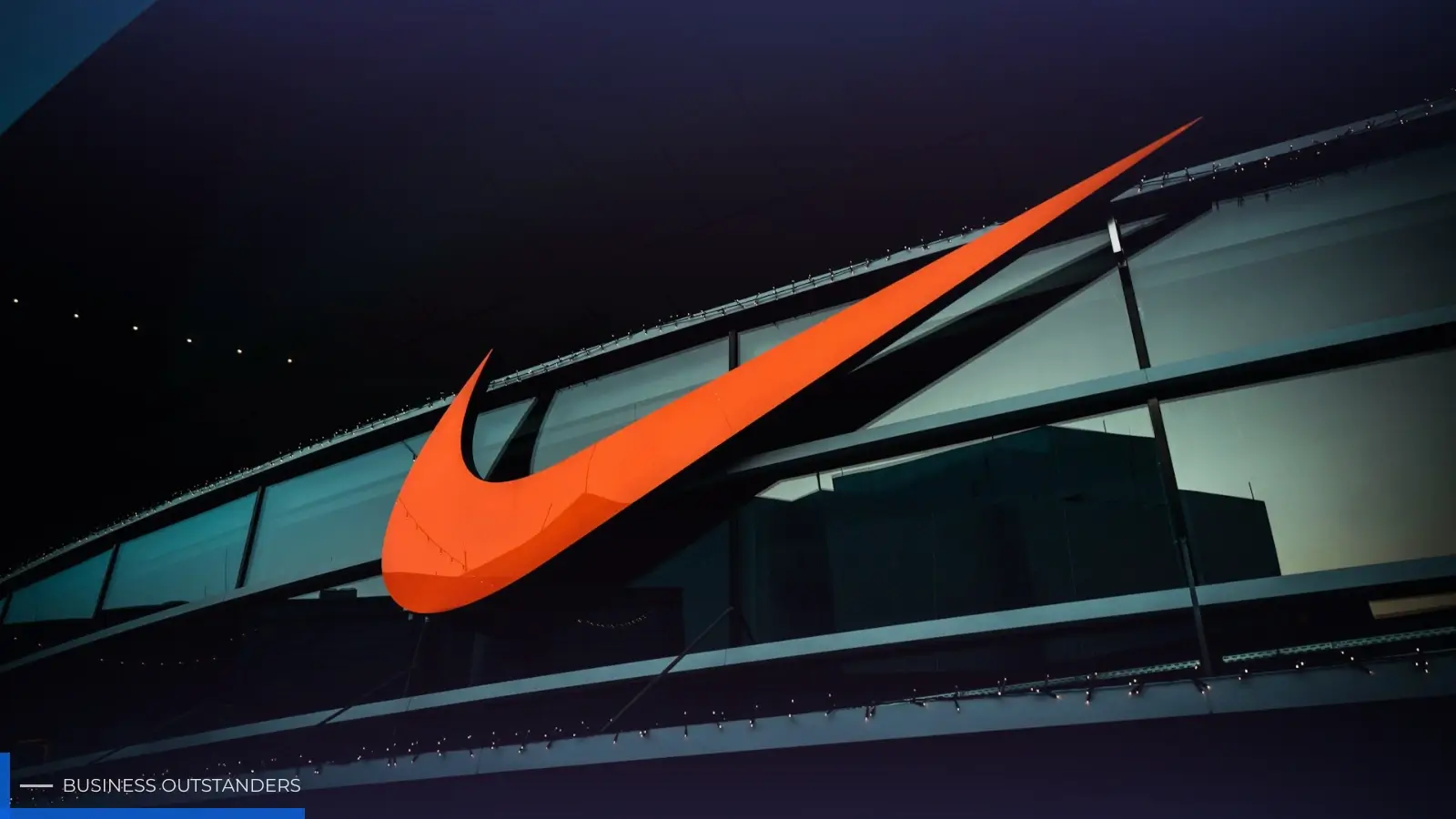 Nike Swoosh logo on a sneaker representing the brand's iconic history and origin story