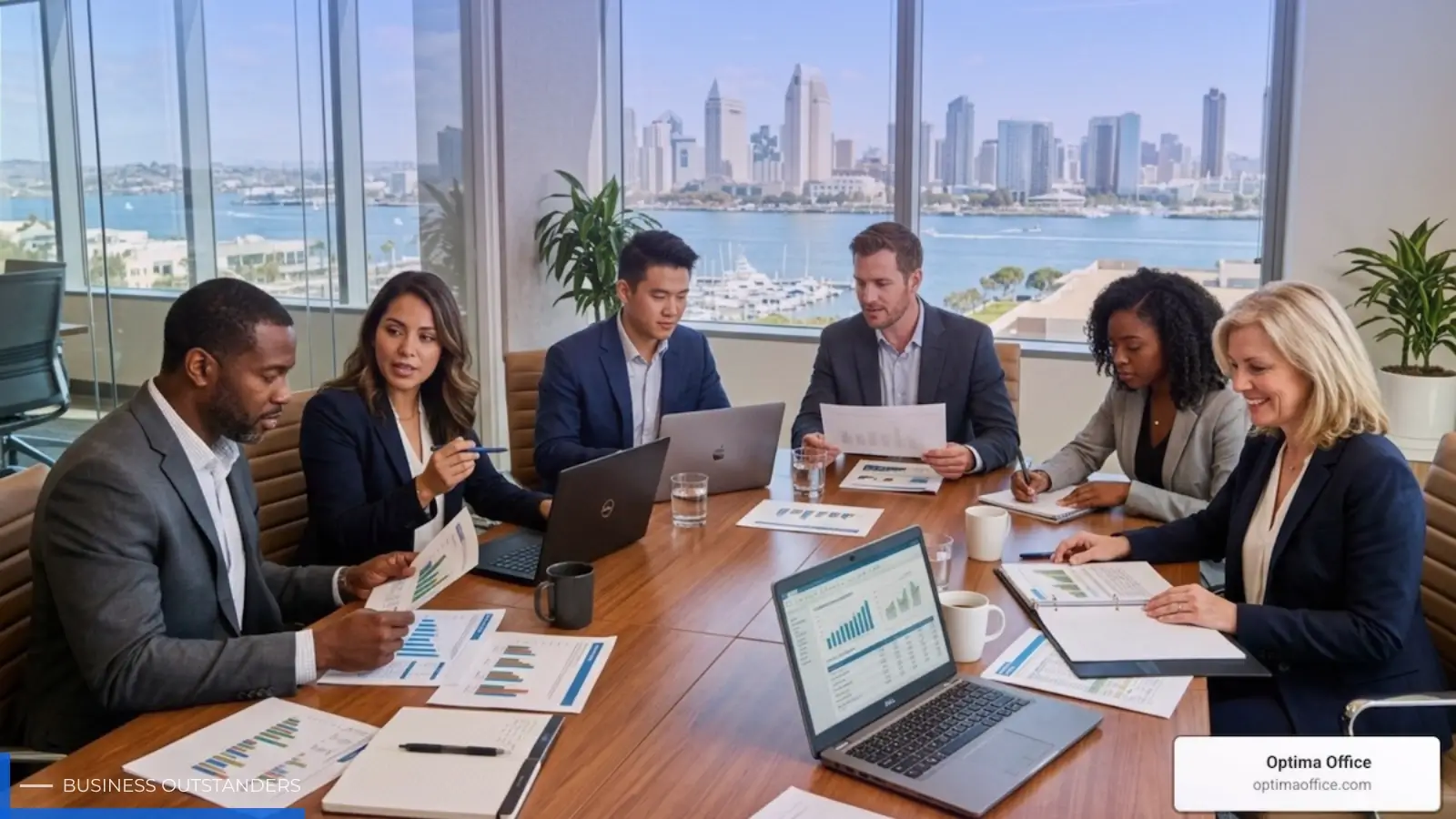 Optima Office team providing fractional CFO and outsourced accounting services to small and medium-sized businesses