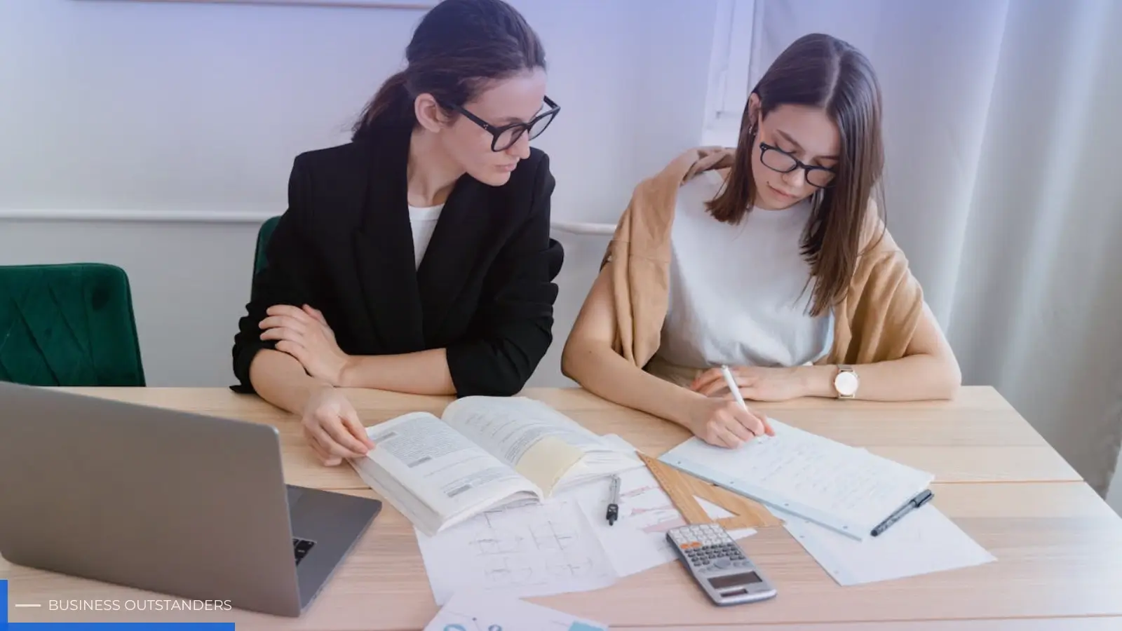 Parent calmly supporting a student studying for HSC or VCE final exams at a desk