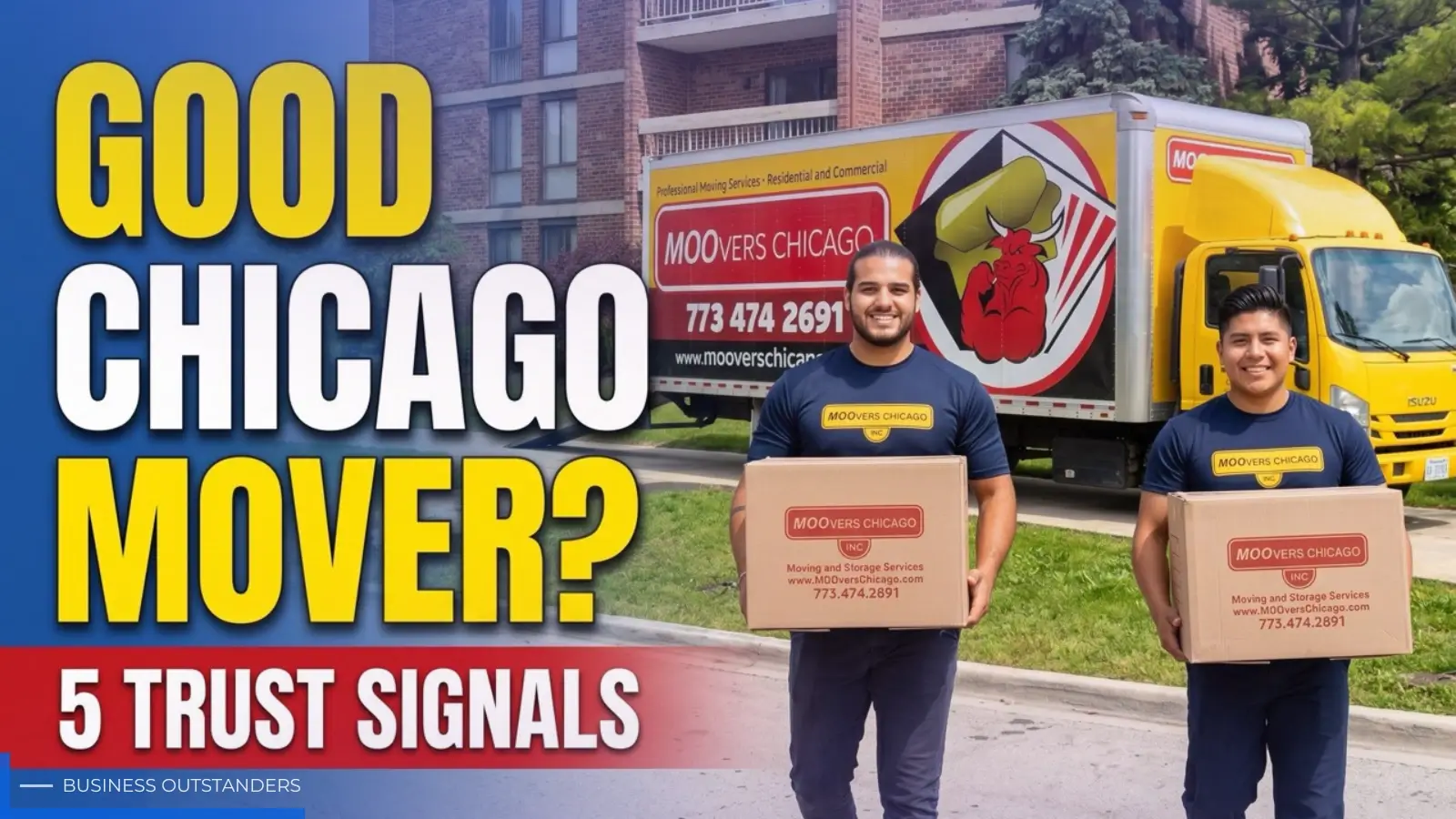 Professional moving crew loading boxes into a clean moving truck in Chicago