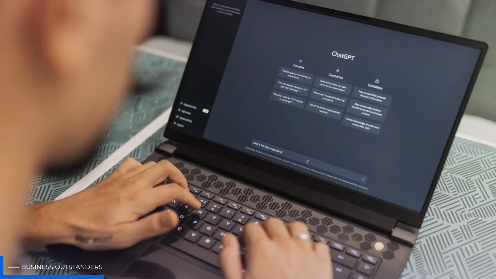 AI chatbot interface displaying conversational advertising between a user and ChatGPT