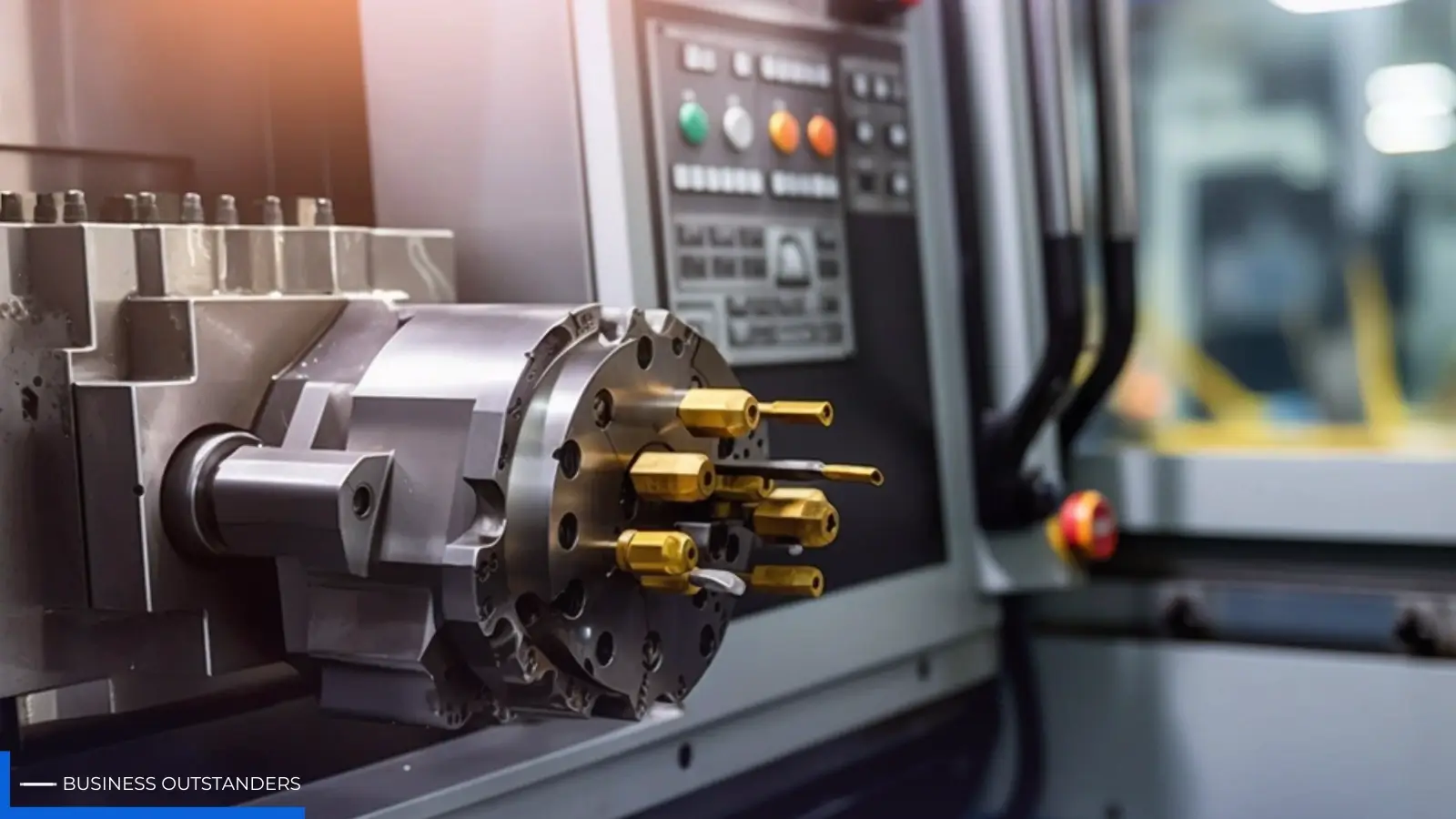 EDM spark erosion machine cutting a complex metal part with sharp inner corners beside a CNC milling setup