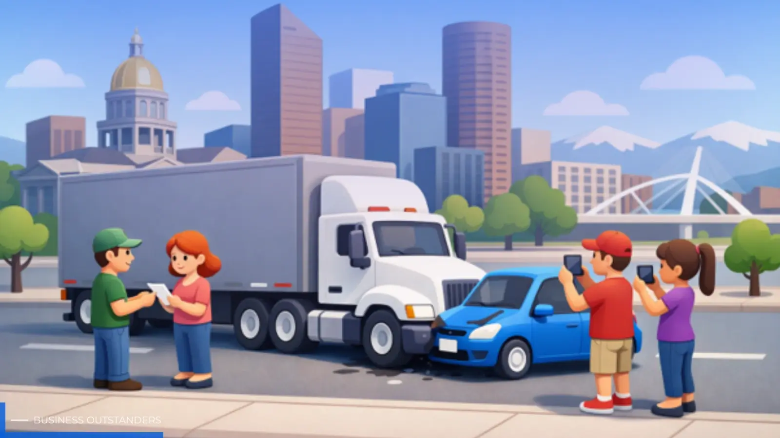 Injured victim consulting a Denver truck accident lawyer after a commercial truck collision