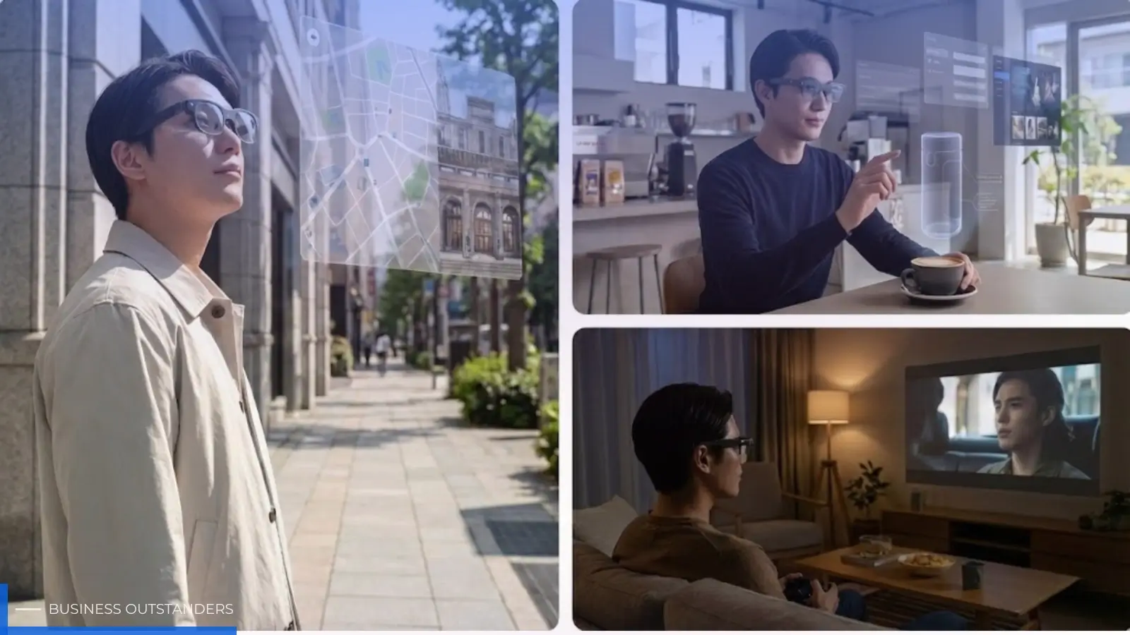 RayNeo Air 4 Pro AR glasses worn during gaming and video streaming, featuring Micro-OLED HDR10 displays, lightweight design, and USB-C connectivity.