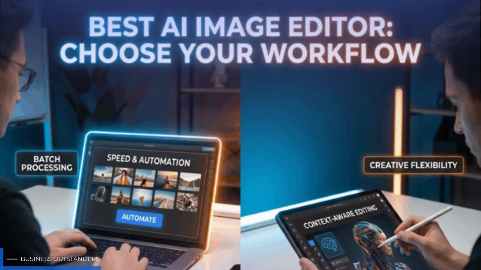 AI image editor interface showing multiple image generation and editing workflow options for creative teams
