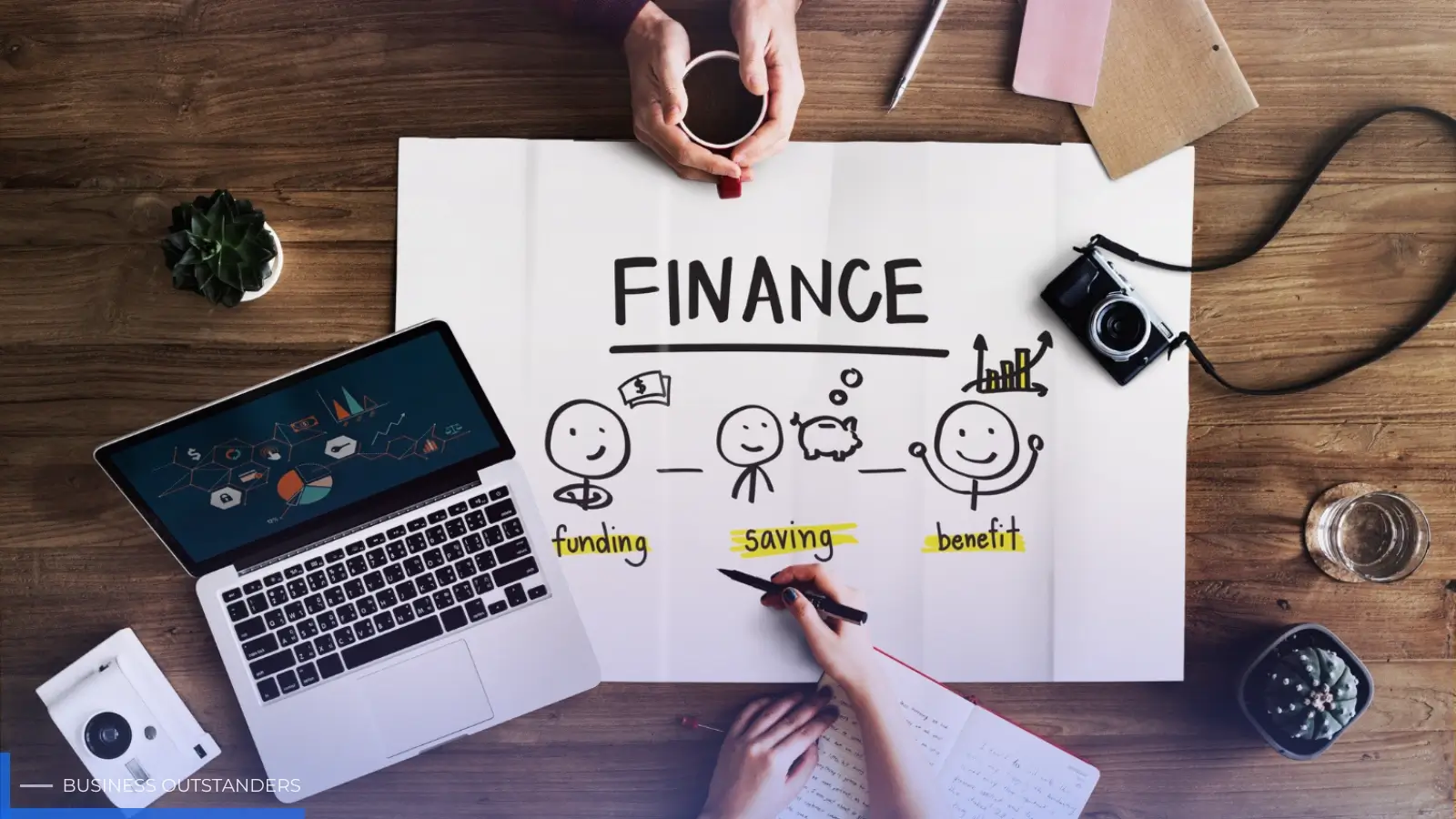 Small business owner reviewing financial documents and accounting software at a desk