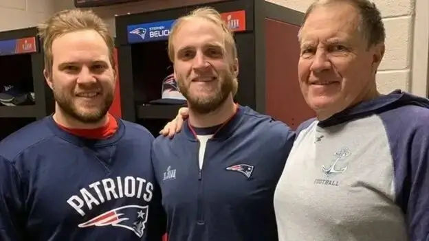 Brain Belichick with his father Bill belichick